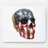 Rode Witte en blauwe schedel Muismat (Voorkant)