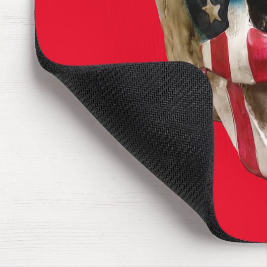 Rode Witte en blauwe schedel Muismat (Hoek)