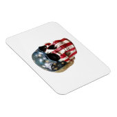 Rode Witte en blauwe schedel op een magneet (Rechterzijde)