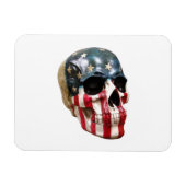 Rode Witte en blauwe schedel op een magneet (Horizontaal)
