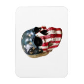 Rode Witte en blauwe schedel op een magneet (Verticaal)