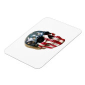 Rode Witte en blauwe schedel op een magneet (Linkerzijde)