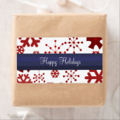 Rode witte en blauwe sneeuwvloklabels etiket (Insitu)