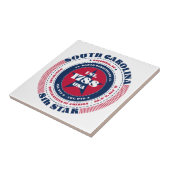 Rode, witte en blauwe South Carolina keramische Te Tegeltje (Zijkant)