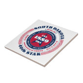 Rode, witte en blauwe South Dakota keramische Tege Tegeltje (Zijkant)