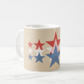 Rode, witte en blauwe Star Cascade Mok (Voorkant links)