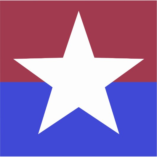 Rode, Witte en Blauwe Star Custom-Cut Vinyl Sticke Sticker (Voorkant)