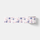 Rode witte en blauwe sterontploffingen grosgrain lint (Voorkant)