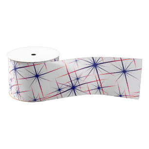 Rode witte en blauwe sterontploffingen grosgrain lint