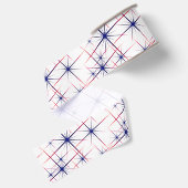 Rode witte en blauwe sterontploffingen grosgrain lint (Achterkant)