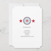 Rode Witte en Blauwe Sterren 4 juli Uitnodigingen (Achterkant)