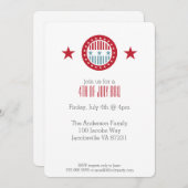Rode Witte en Blauwe Sterren 4 juli Uitnodigingen (Voorkant / Achterkant)