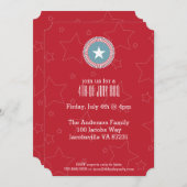 Rode Witte en Blauwe Sterren 4 juli Uitnodigingen (Voorkant / Achterkant)