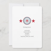 Rode Witte en Blauwe Sterren 4 juli Uitnodigingen (Achterkant)