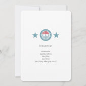 Rode Witte en Blauwe Sterren 4 juli Uitnodigingen (Achterkant)