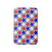 Rode witte en blauwe sterren badmat (Voorkant Verticaal)