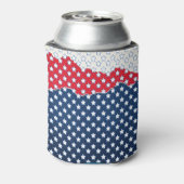 Rode witte en blauwe sterren blikjeskoeler (Blikje Achterkant)