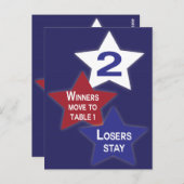 Rode, witte en blauwe sterren Bunco tafel Kaart #2 (Voorkant / Achterkant)