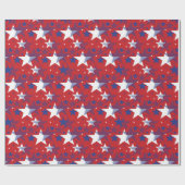 Rode witte en blauwe sterren cadeaupapier (Vlak)