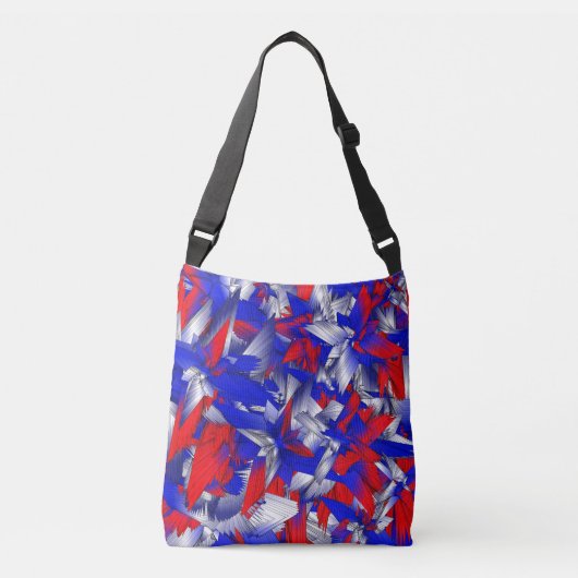 Rode Witte en Blauwe Sterren Crossbody Tas (Voorkant)