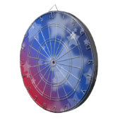 Rode, Witte en Blauwe Sterren Dartbord (Voorkant Rechts)