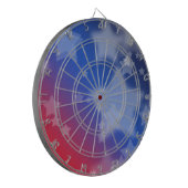 Rode, Witte en Blauwe Sterren Dartbord (Voorkant Links)