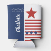 Rode, witte en blauwe sterren en speciale strips blikjeskoeler (Achterkant)