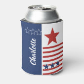 Rode, witte en blauwe sterren en speciale strips blikjeskoeler (Blikje Achterkant)