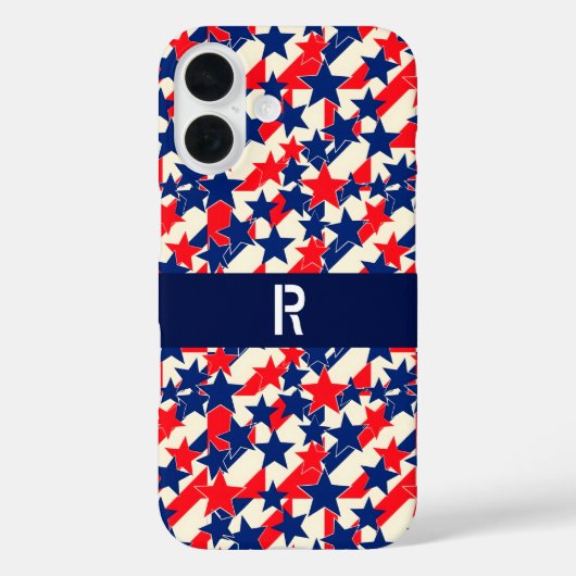 Rode, Witte en Blauwe Sterren en Strepen Case-Mate iPhone Case (Achterkant)