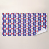 Rode witte en blauwe sterren en strepen Chevron Badhanddoek (Badhanddoek)