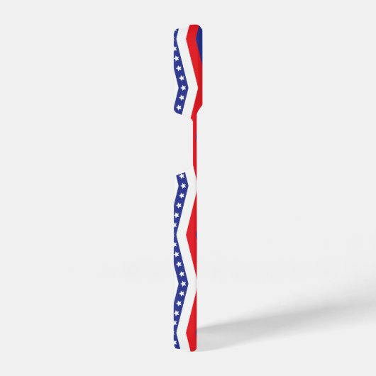 Rode witte en blauwe sterren en strepen Chevron iPhone Hoesje (Rechterkant)