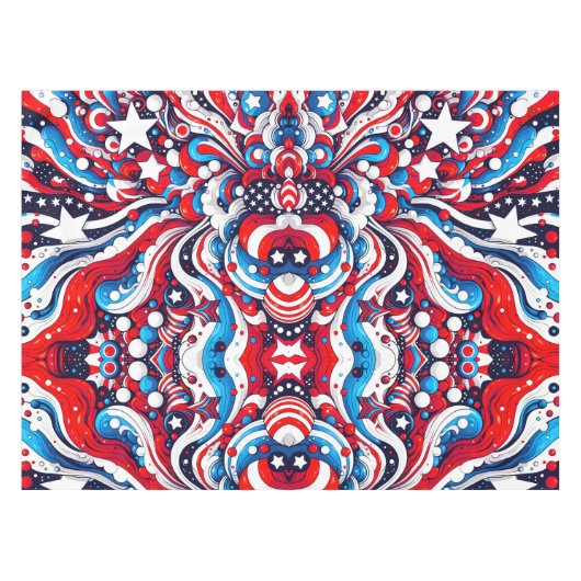 Rode, witte en blauwe sterren en strepen Patriotti Tafelkleed (Voorkant (Horizontaal))