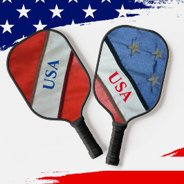 Rode witte en blauwe sterren en Stripes Amerikaans Pickleball Paddle