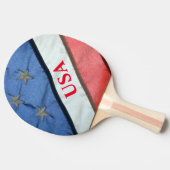 Rode witte en blauwe sterren en Stripes Amerikaans Tafeltennisbatje (Zijkant)