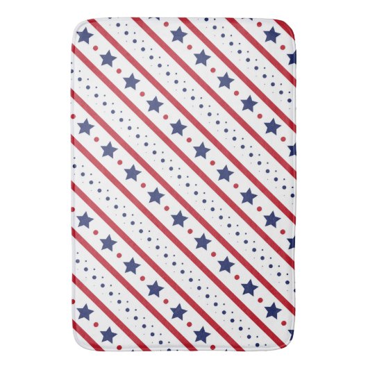 Rode witte en blauwe sterren en stripes badmat (Voorkant Verticaal)