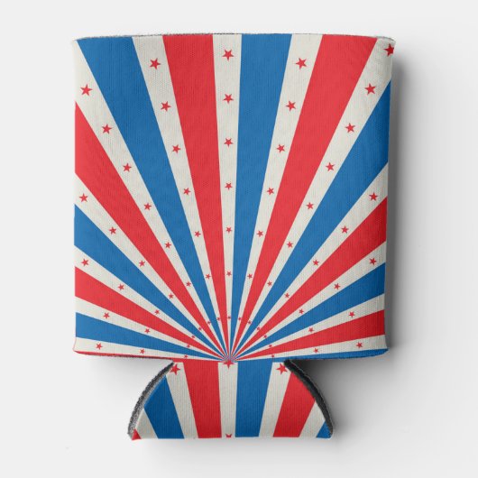 Rode witte en blauwe sterren en stripes blikjeskoeler (Voorkant)