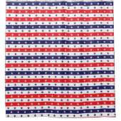 Rode witte en blauwe sterren en stripes douchegordijn (Voorkant)
