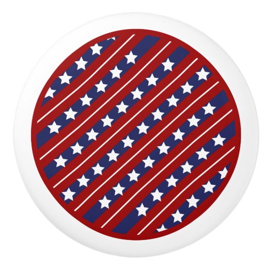 Rode witte en blauwe sterren en Stripes keramische Keramische Knop (Voorkant)