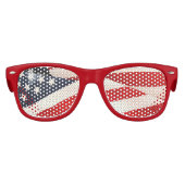 Rode witte en blauwe sterren en stripes kinder zonnebril (Voorkant)
