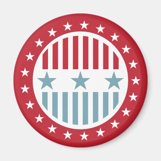 Rode witte en blauwe sterren en Stripes Magnet (Voorkant)