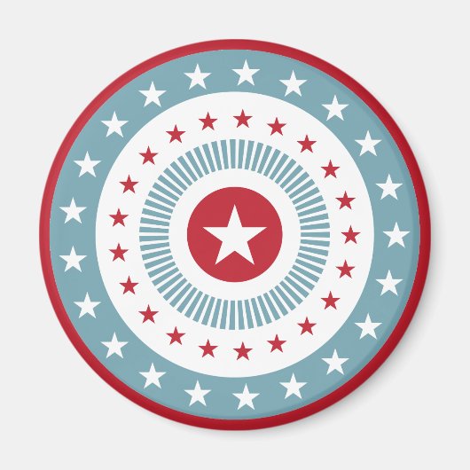 Rode witte en blauwe sterren en Stripes Magnet (Voorkant)