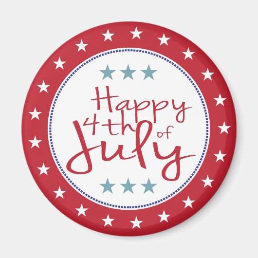 Rode witte en blauwe sterren en Stripes Magnet (Voorkant)