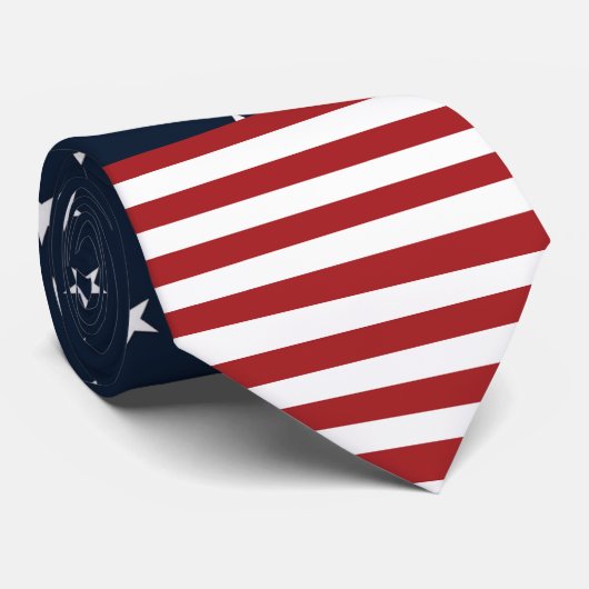 Rode witte en blauwe sterren en stripes stropdas (Opgerold)