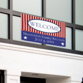 Rode witte en blauwe sterren en strips op maat spandoek (Buitenkant Gebouw)