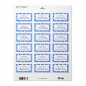 Rode witte en blauwe sterren etiket (Full Sheet)