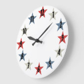 Rode witte en blauwe sterren grote klok (Hoek)