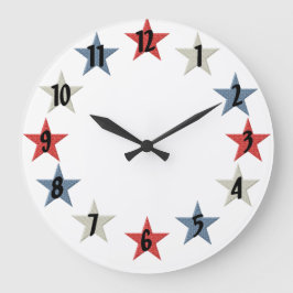 Rode witte en blauwe sterren grote klok