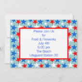 Rode witte en blauwe sterren kaart (Achterkant)