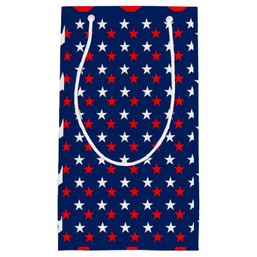 Rode witte en blauwe sterren  klein cadeauzakje (Voorkant)