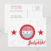 Rode Witte en Blauwe sterren op 4 juli Briefkaarte Briefkaart (Voorkant / Achterkant)